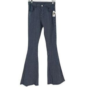 NWT Saints & Hearts medium Striped Extreme Flared Bell Bottom Pants strip denim